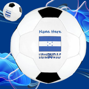 Bola De Futebol Bandeira Hondurenha Personalizada Azul Nome