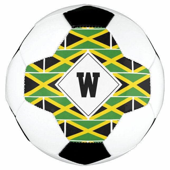 Bola De Futebol BANDEIRA Patriótica DO Monograma de JAMAICA (Frente)