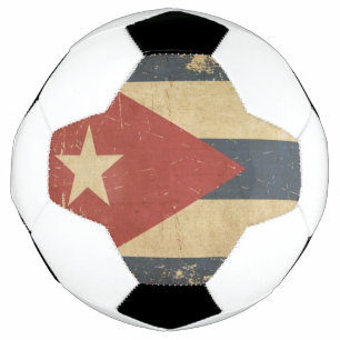 Bola De Futebol Bandeira Plana Envelhecida Cubana