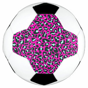 Bola De Futebol Barbiecore Rosa Cheetah Leopardo, Impressão Animal