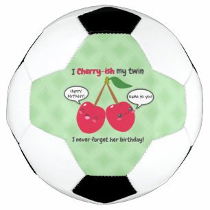 Bola De Futebol Bela Cereja Vermelha Kawaii Twita Aniversário