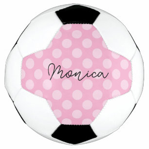 Bola De Futebol Bolinhas Personalizada de Rosas claro