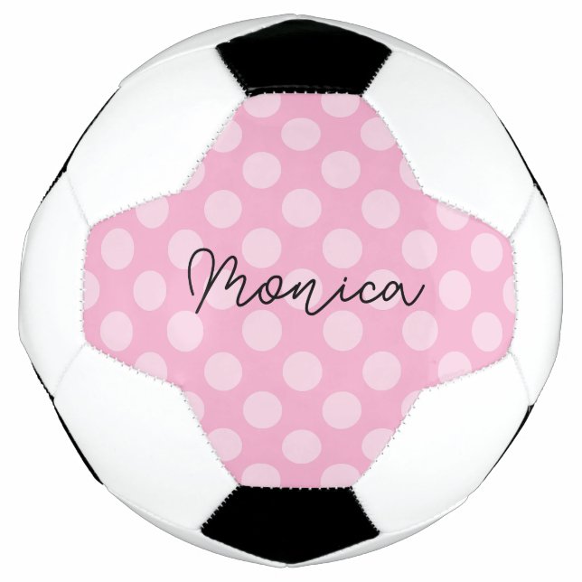Bola De Futebol Bolinhas Personalizada de Rosas claro (Frente)