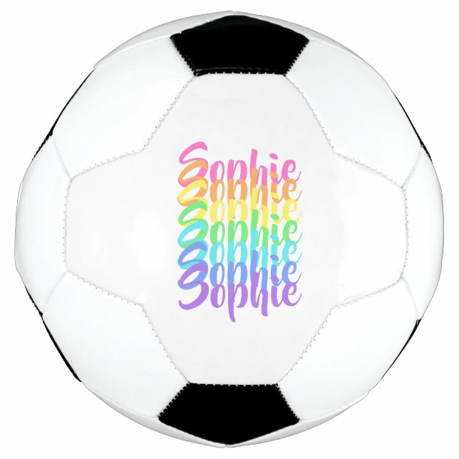 Bola De Futebol Bolsa Personalizada de Nomes do Arco-Íris (Frente)