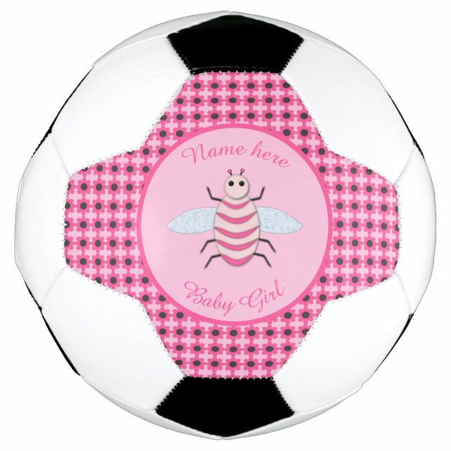 Bola De Futebol Bonito Bebê Rosa Personalizada (Frente)