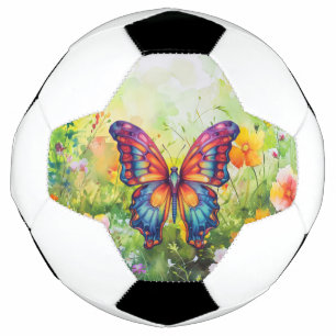 Bola De Futebol Borboleta Azul Laranja Asas