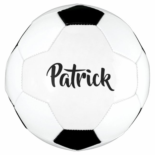 Bola De Futebol Branco de nome personalizado (Frente)