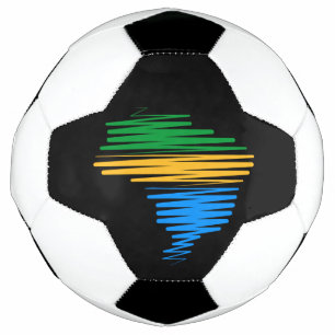 Bola De Futebol Brasil mapeia borda com cores de bandeira brasilei