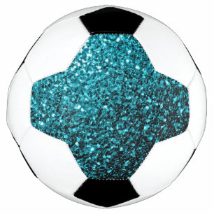 Bola De Futebol Brilhante azul-aqua brilha