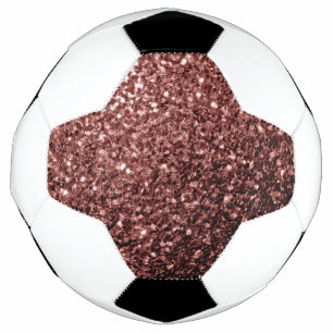 Bola De Futebol Brilhante vermelho-castanho brilha
