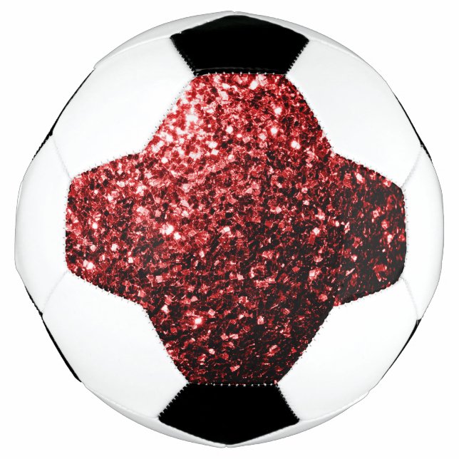 Bola De Futebol Brilhante vermelho escuro brilha (Frente)