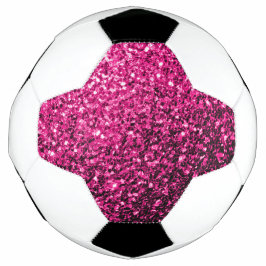 Bola De Futebol Brilho de purpurina falsa rosa quente