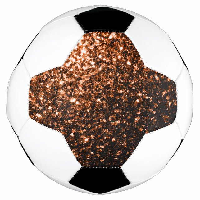 Bola De Futebol Brilho falso de bronze escuro brilha bling (Frente)