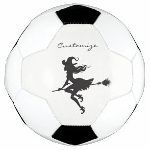 Bola De Futebol Bruxa Andando Vassoura Halloween Thunder_Cove