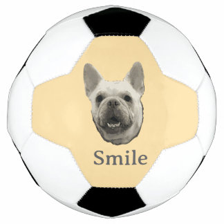 Bola De Futebol Bulldog Francês Beige Sorriso
