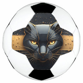 Bola De Futebol Cabeça de Gato Preto com Design de Gotejamento Dou
