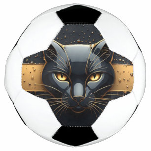 Bola De Futebol Cabeça de Gato Preto com Design de Gotejamento Dou