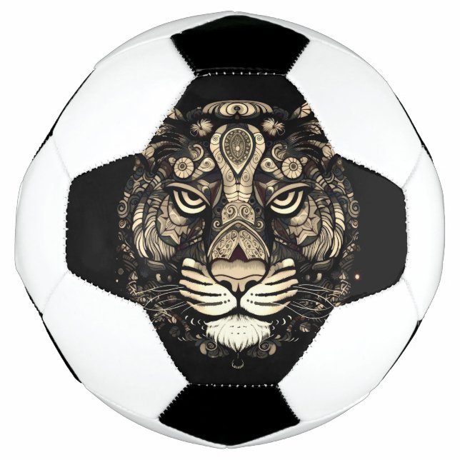 Bola De Futebol Cabeça de Tigre ouro (Frente)