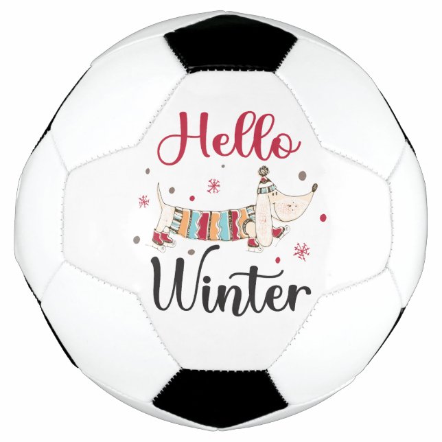 Bola De Futebol Cachorro Fofo Olá Inverno  (Frente)