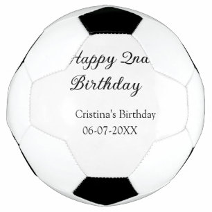 Bola De Futebol caligrafia simples segundo aniversário feliz mínim