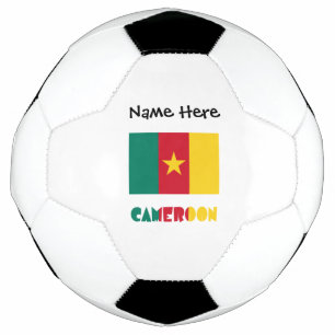 Bola De Futebol Camarões e Bandeira dos Camarões Personalizados