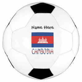 Bola De Futebol Camboja e Bandeira Cambojana com Seu Nome Futebol