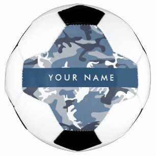 Bola De Futebol Camuflagem Azul Neve de Inverno Personalize seu no