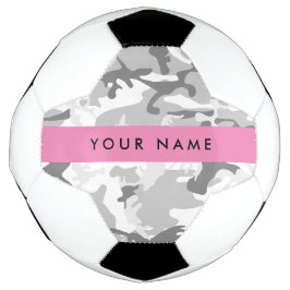 Bola De Futebol Camuflagem Cinza Neve de Inverno Personalize seu n