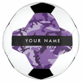 Bola De Futebol Camuflagem Roxa Seu Nome Personalize