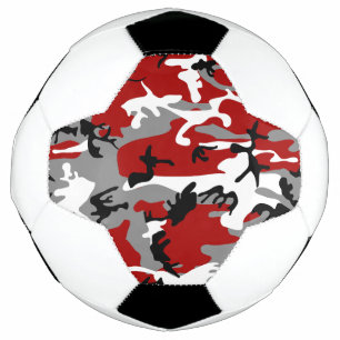 Bola De Futebol Camuflagem Vermelha e Cinza, Militar, Exército