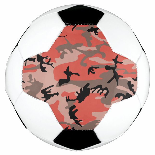 Bola De Futebol Camuflagem Vermelha e Marrom, Militar, Exército (Frente)