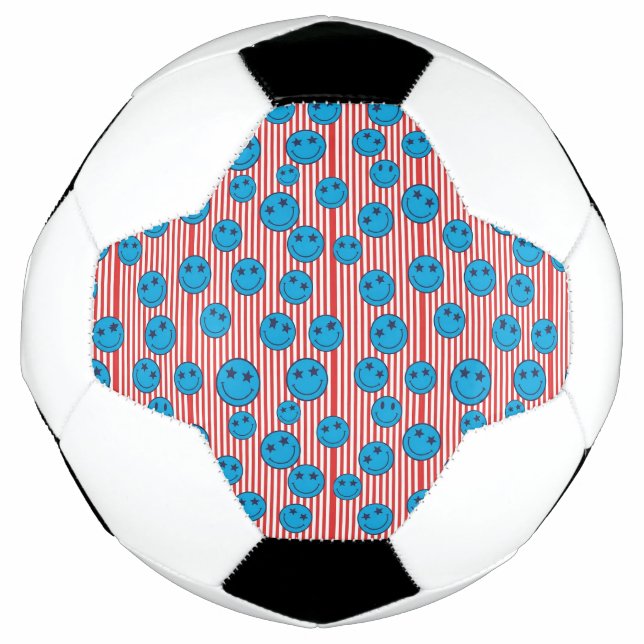 Bola De Futebol Cara Sorridente Patriota Retro (Frente)