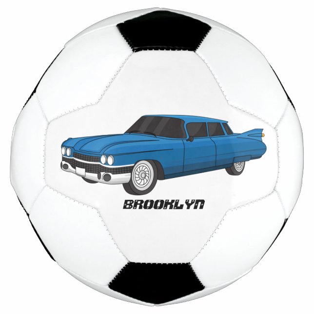 Bola De Futebol Carro clássico azul legal 1959 (Frente)