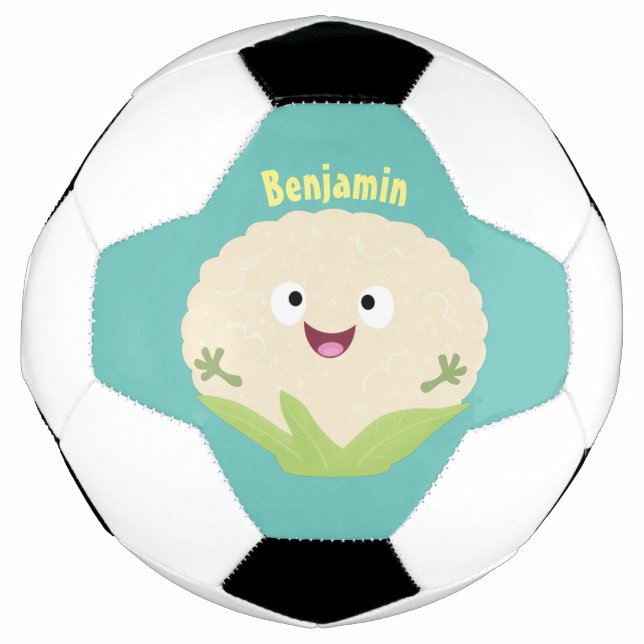 Bola De Futebol Cartografia de couve-flor-branca e feliz (Frente)