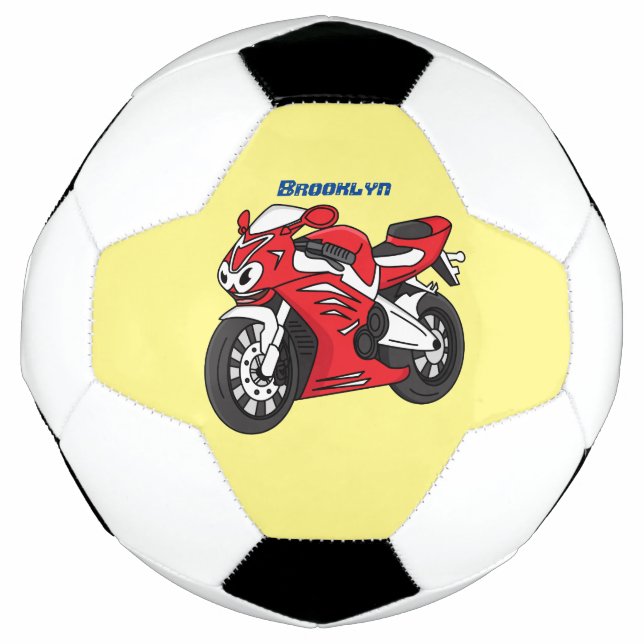Bola De Futebol Cartografia de motocicleta vermelha-branca (Frente)