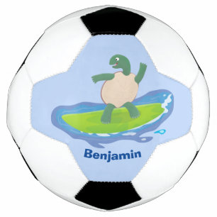 Bola De Futebol Cartografia de surf de tartaruga engraçada