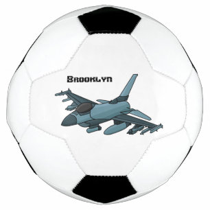 Bola De Futebol Cartoon de avião de combate militar