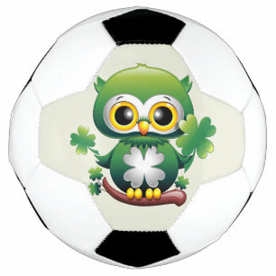 Bola De Futebol Cartoon de Bebê Coruja Fofo do Dia de São Patrício