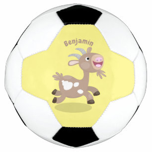 Bola De Futebol Cartoon de cabra feliz e bonito