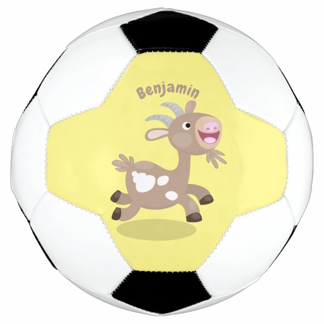 Bola De Futebol Cartoon de cabra feliz e bonito (Frente)