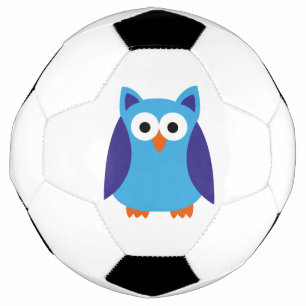 Bola De Futebol Cartoon de coruja azul