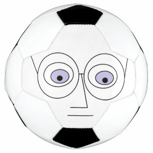 Bola De Futebol Cartoon Face Vestindo Óculos Design Hilariante
