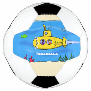 Bola De Futebol Cartoon submarino feliz