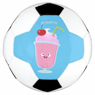 Bola De Futebol Cartoon sundae de sorvete de morango