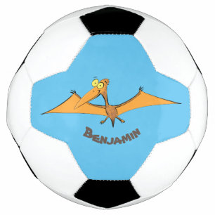 Bola De Futebol Cartoon voador de pterodátilo, cor de laranja giro