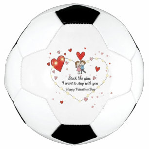 Bola De Futebol Casal fofo do dia dos namorados corações personali