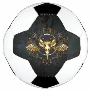 Bola De Futebol Caveira de ouro sobre fundo preto