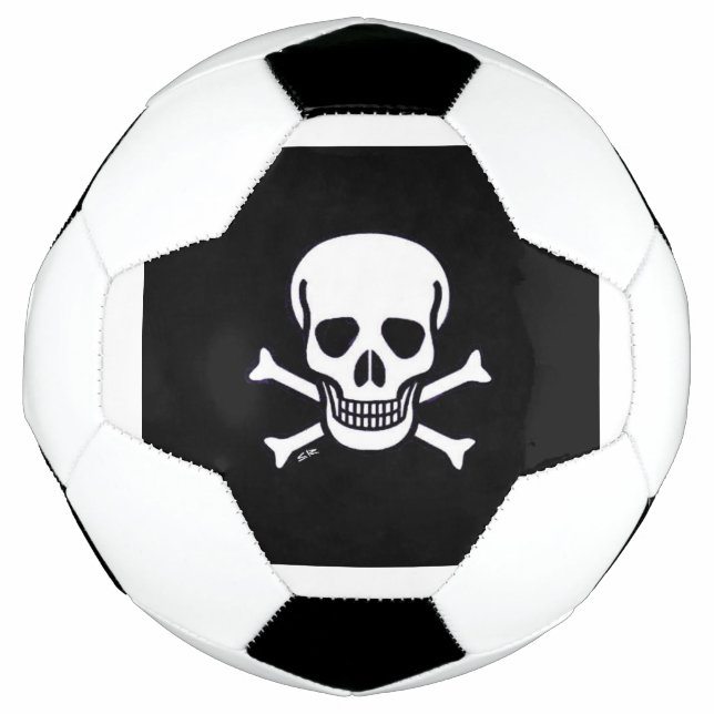 Bola De Futebol Caveira n Ossos Esfera negra de futebol (Frente)