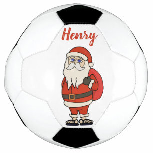 Bola De Futebol Chinelos de Natal do Papai Noel Personalizado
