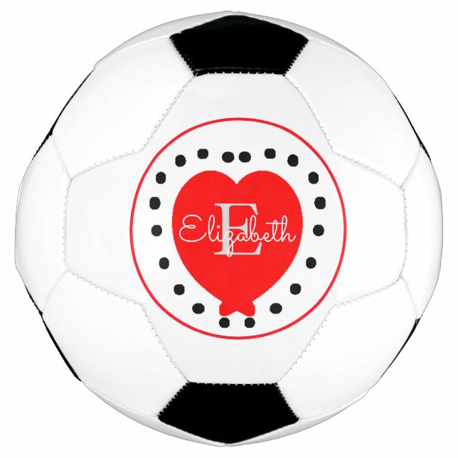 Bola De Futebol Cinza Branca Chic - Letra Inicial Monograma - Cora (Frente)